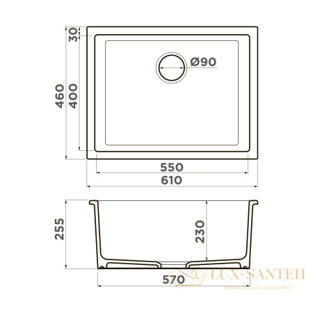 кухонная мойка omoikiri okinoshima 61-u/i-wh 4993256 natceramic, белый глянец