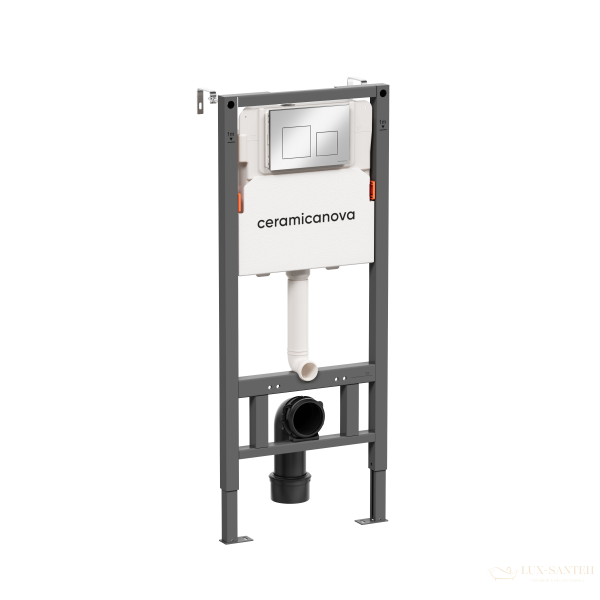 инсталляция для унитаза ceramica nova balance cn121002ch с панелью смыва square, хром глянцевый