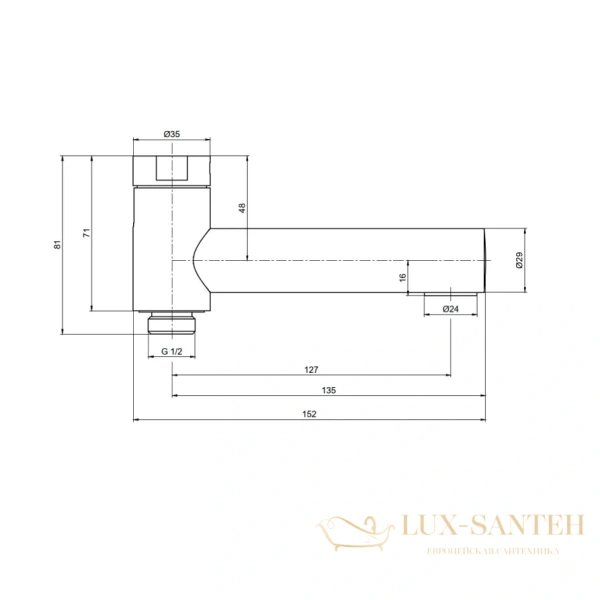 излив поворотный для смесителя aquame aqm8301bc, с запорным керамическим картриджем, медь брашированная