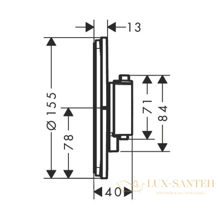 термостат для душа встраиваемый hansgrohe showerselect comfort s, 15554670, на 2 выхода, черный матовый