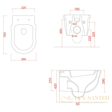 чаша подвесного унитаза artceram hermitage hev010 01 00, белый