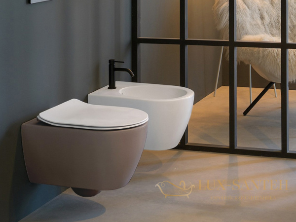 унитаз scarabeo glam 5201/tw 52, подвесной безободковый без креплений и сиденья, sand