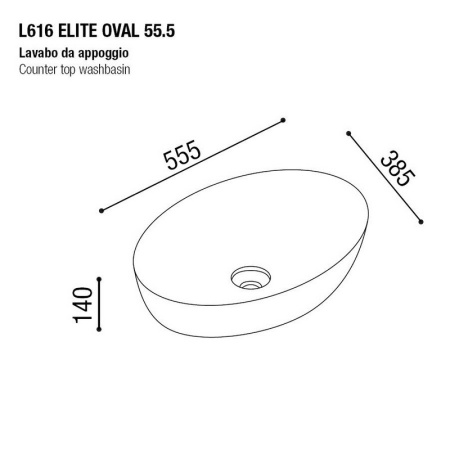раковина накладная aet elite oval 55,5x38,5., без отверстия под смеситель, цвет пастельно-синий матовый l616t0r0v0141