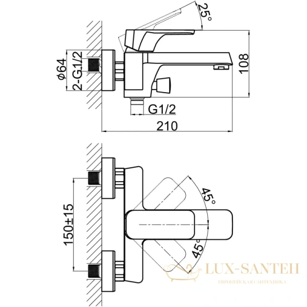 смеситель d&k berlin.steinbeis da1433216 для ванны, хром/белый
