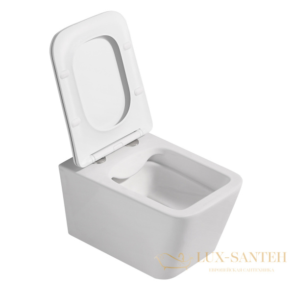 унитаз подвесной безободковый abber bequem ac1201mw,  53х35,5 см, белый матовый