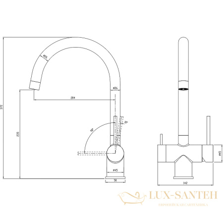 смеситель milacio ultra mcu.554.ss для кухни, нержавеющая сталь