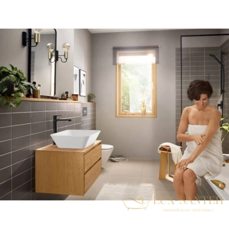 смеситель для раковины hansgrohe rebris e 72591670, с донным клапаном, черный матовый