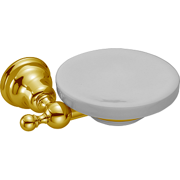 cisal arcana, ar09060024, мыльница подвесная керамическая, цвет белый х золото