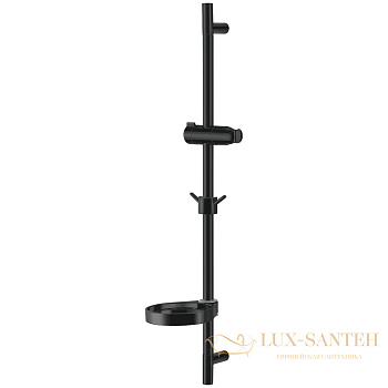 душевая штанга lemark lm8103bl с мыльницей, черный матовый