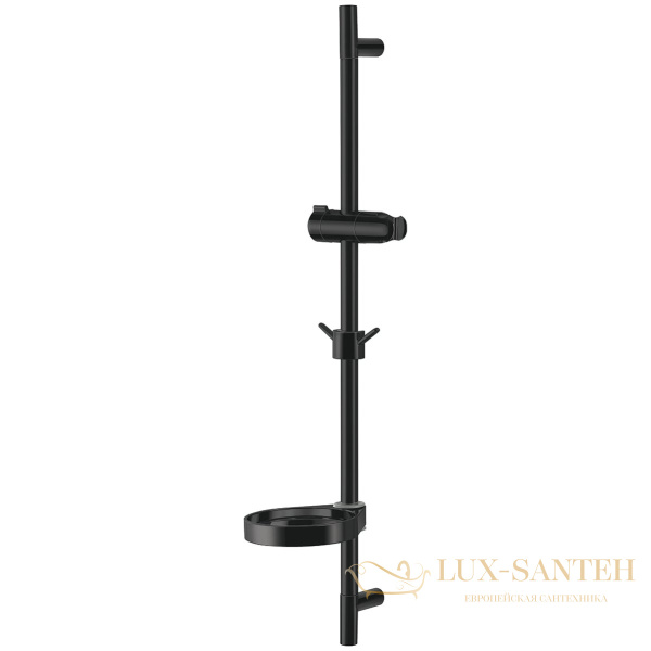 душевая штанга lemark lm8103bl с мыльницей, черный матовый