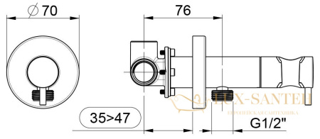 гигиенический комплект с прогрессивным смесителем almar atthis, e136009.nb, внешняя часть, никель брашированный