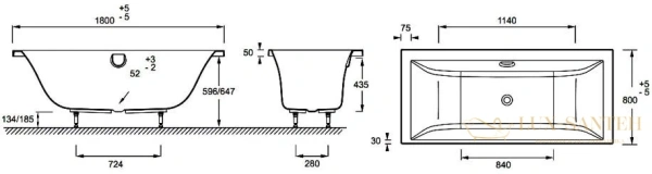 акриловая ванна jacob delafon evok 180x80 e60269ru-00