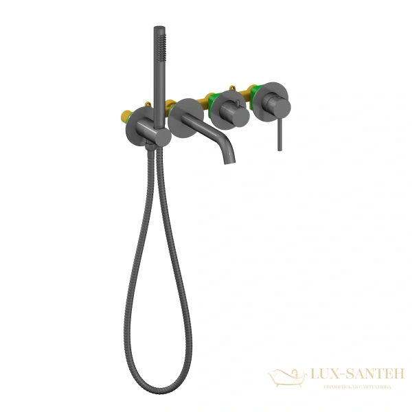 смеситель для ванны встраиваемый timo saona 2314/18ysm, черное золото