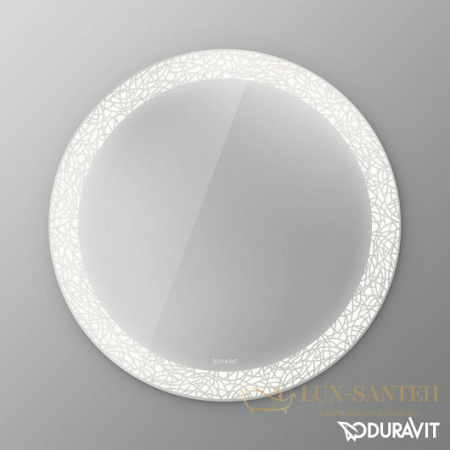 зеркало duravit happy d.2 plus hp7480g0000 ⌀700 мм, с подсветкой, декор «organic»