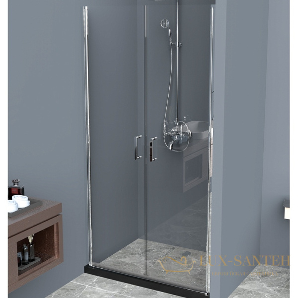 душевая дверь belbagno uno uno-b-2-110-c-cr 110 см профиль хром, стекло прозрачное
