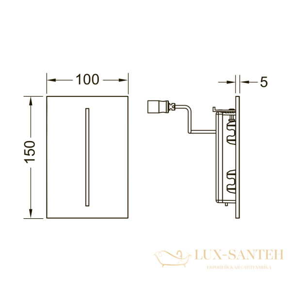 электронная панель смыва писсуара tecefilo-velvet, питание от сети 230 в, grigio londra / антрацитовый 9242023