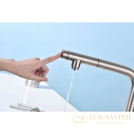 смеситель paulmark viper vi213105-ni для кухни с подключением к фильтру, никель