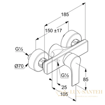 смеситель kludi zenta sl 488700565 для душа, хром