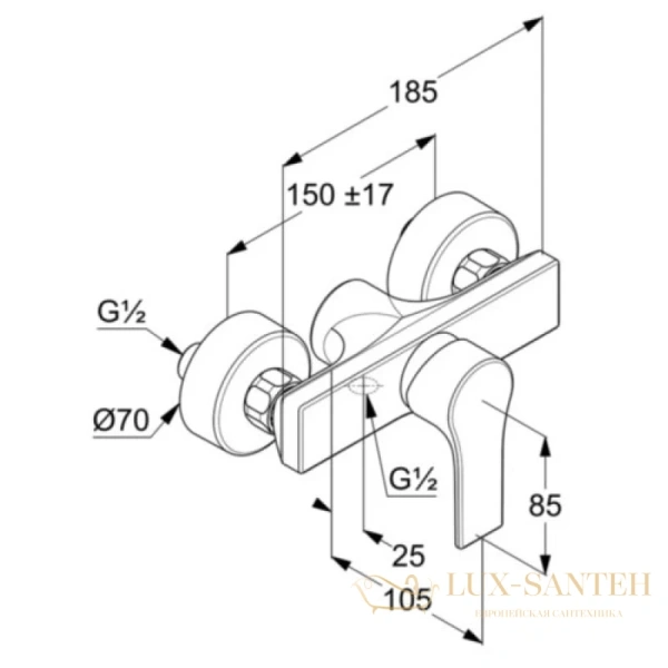 смеситель kludi zenta sl 488700565 для душа, хром