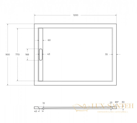 экран для поддона из искусственного мрамора cezares tray-as-ah-120/90-100-scr, белый