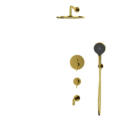 душевая система для ванны скрытого монтажа whitecross y, yset07topgl, золото