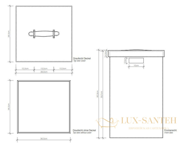 корзина для белья с крышкой decor walther brownie wb, 0924747, бежевый