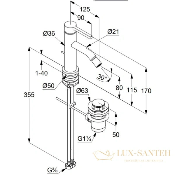 смеситель kludi nova fonte pura 202165315 для биде, белый матовый