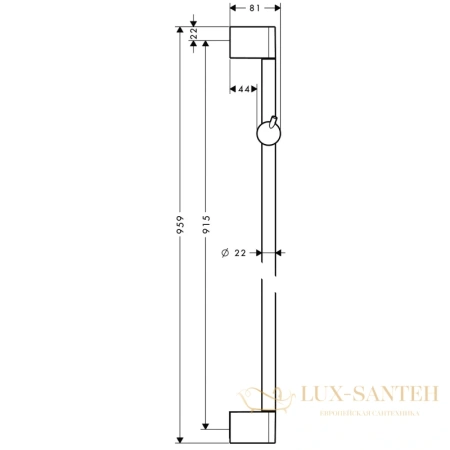 душевая штанга hansgrohe unica 27609000 90 см