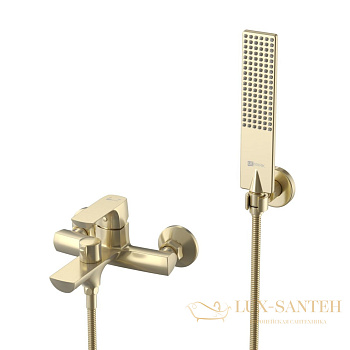 смеситель для ванны lemark ursus lm7214bg, с душевым набором, золото шлифованное