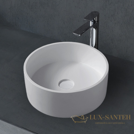 раковина накладная abber stein as2612, 40х40 см, белый матовый