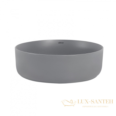 раковина накладная abber bequem ac2108mg, 36х36 см, серый матовый