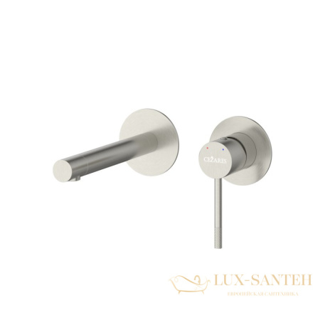 смеситель для раковины встраиваемый cezares relax-relax-bli2-2-in-w0, со встроенной частью, без донного клапана, нержавеющая сталь