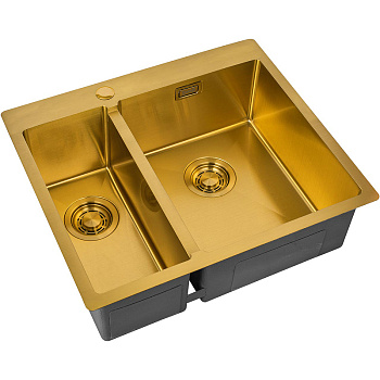 кухонная мойка zorg light bronze zl r 590-2-510-r bronze 59 см, бронза