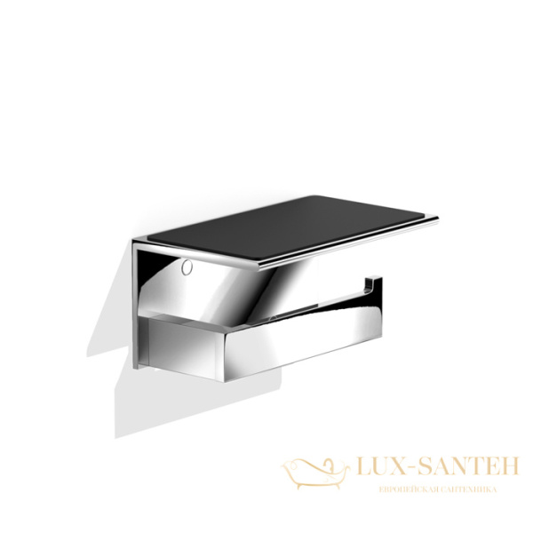 держатель для туалетной бумаги с полкой для телефона decor walther contract 0654100, хром