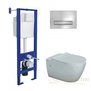 комплект berges 043350: подвесной унитаз mascon с системой инсталляции atom 410 и панелью смыва, хром глянцевый