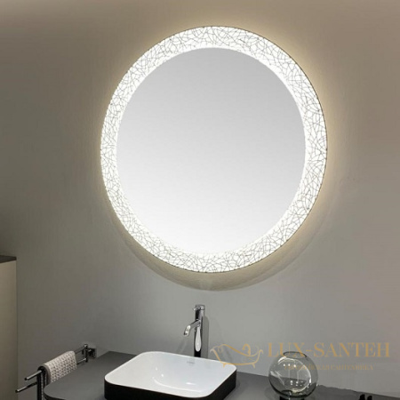 зеркало duravit happy d.2 plus hp7480g0000 ⌀700 мм, с подсветкой, декор «organic»