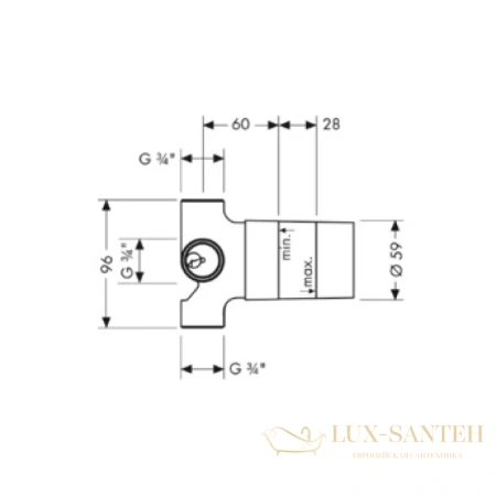 скрытая часть запорно-переключющего вентиля hansgrohe quattro 15930180