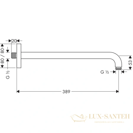 держатель душа hansgrohe e 389мм g 1/2 27446000