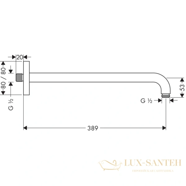 держатель душа hansgrohe e 389мм g 1/2 27446000
