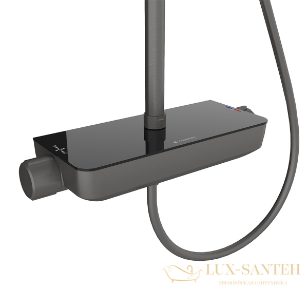 душевая система термостатическая для душа aqueduto chuva chu0345, оружейная сталь