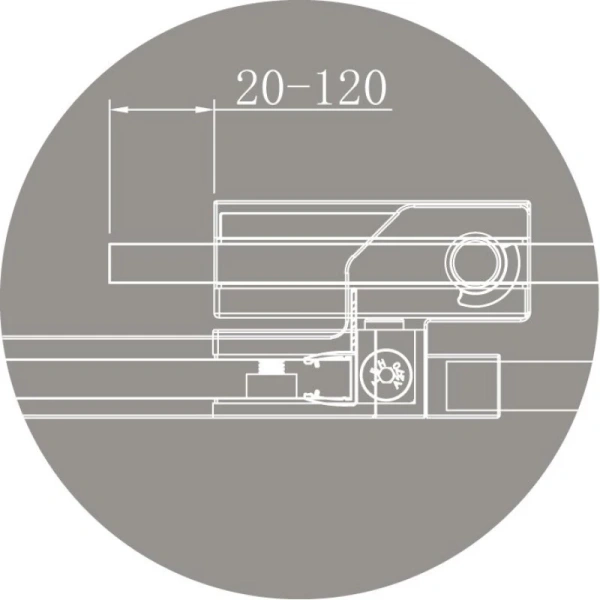 душевая дверь cezares slider-b-1 slider-b-1-90/100-grigio-nero 90-100 см, серый
