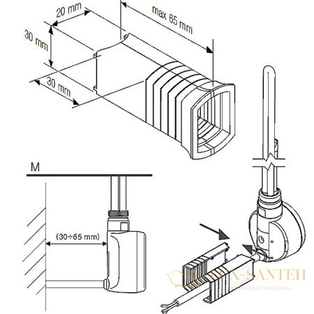 аксессуар для скрытия кабеля (черный ral9005, пластик)