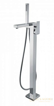 смеситель напольный fiore kube 100bb8554 для ванны с ручным душем, белый матовый