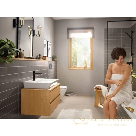 смеситель для раковины hansgrohe rebris e 72559670, с донным клапаном, черный матовый
