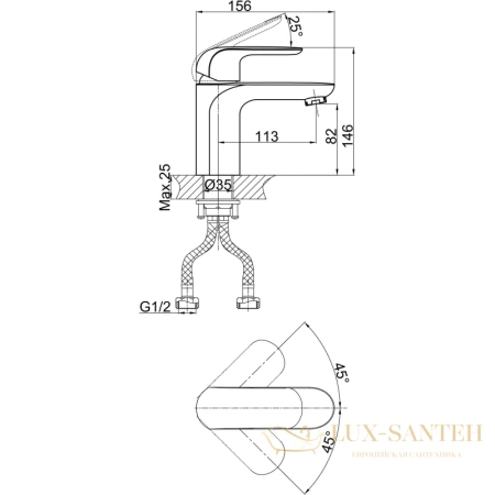 смеситель для раковины d&k venice.gondola da1022101, хром