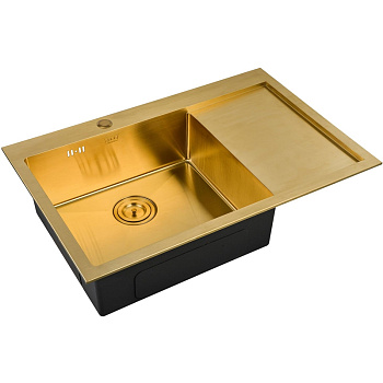 кухонная мойка zorg pvd bronze szr-7851-l bronze, бронза
