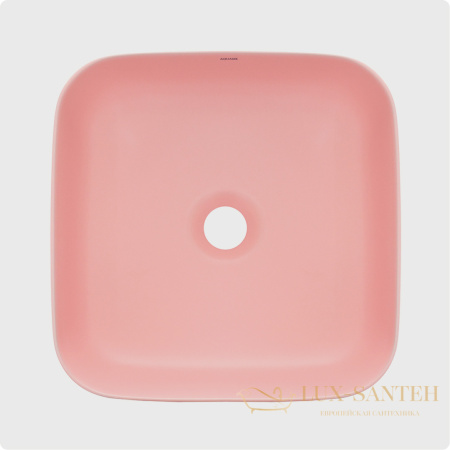 раковина накладная aquame aqm5011mp, 390*390 мм, розовый матовый