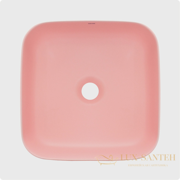 раковина накладная aquame aqm5011mp, 390*390 мм, розовый матовый