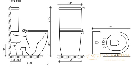 унитаз напольный безободковый ceramica nova metropol cn4001mb, с бачком и сиденьем микролифт, черный матовый