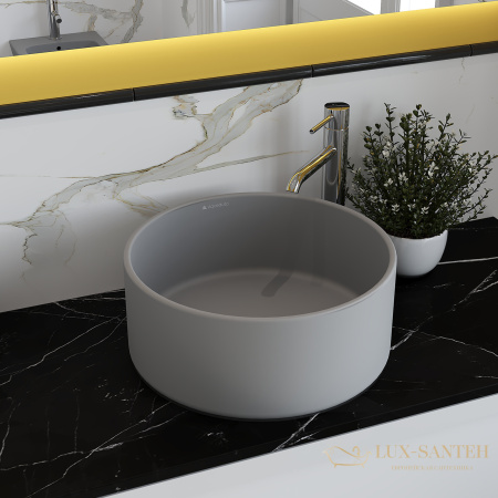 раковина накладная aqueduto espiral, esp0130, круглая d400, серый матовый